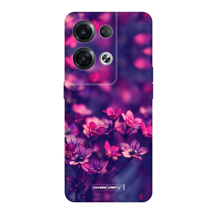 Violet Floral Original Polycarbonate Back Case for Oppo Reno8 Pro 5G
