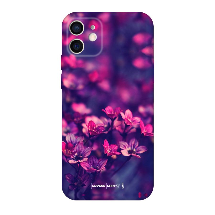 Violet Floral Original Polycarbonate Back Case for iPhone 12