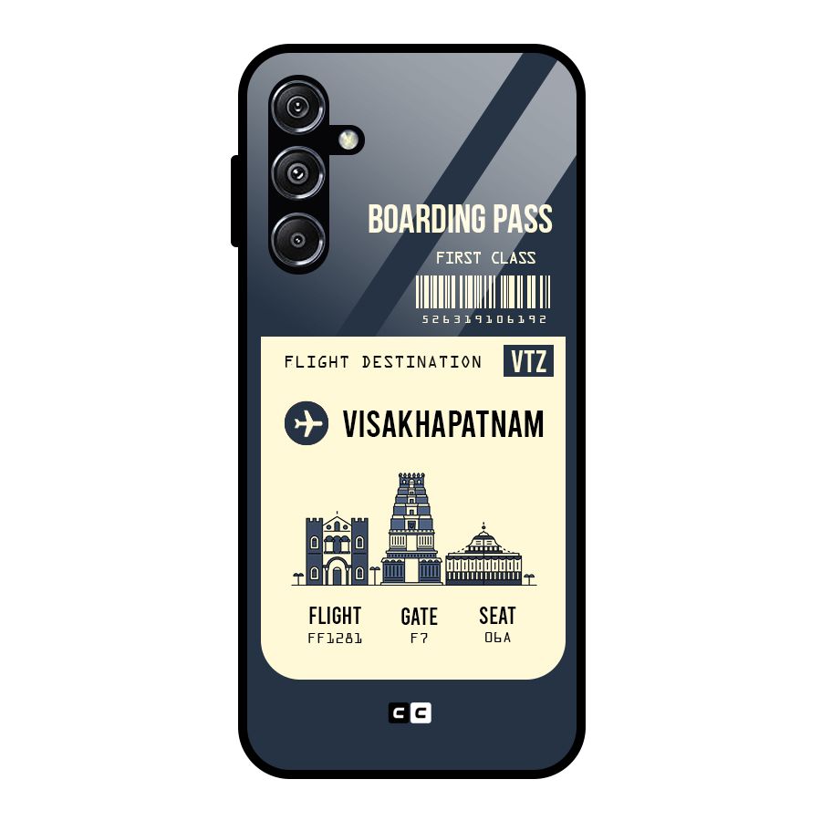 Vishakapatnam Boarding Pass Glass Back Case for Galaxy M34 5G