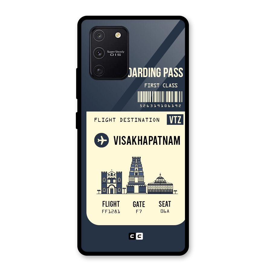 Vishakapatnam Boarding Pass Glass Back Case for Galaxy S10 Lite