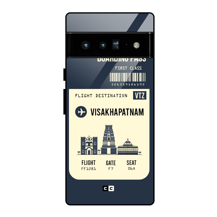 Vishakapatnam Boarding Pass Glass Back Case for Google Pixel 6 Pro