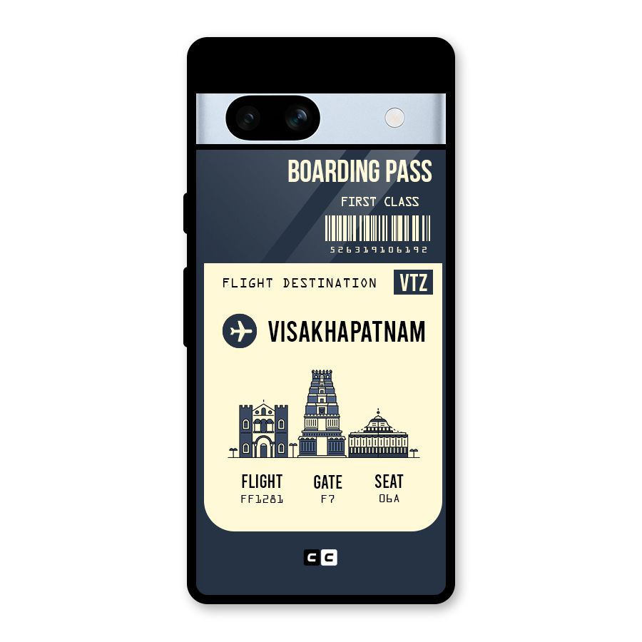 Vishakapatnam Boarding Pass Glass Back Case for Google Pixel 7a