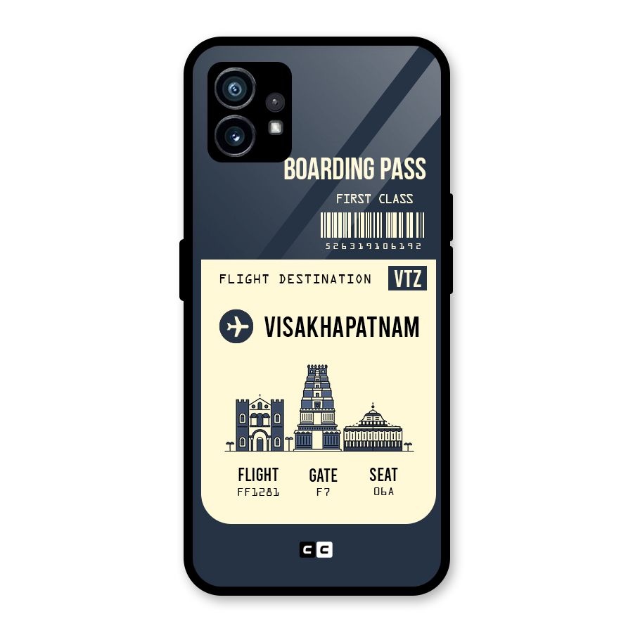 Vishakapatnam Boarding Pass Glass Back Case for Nothing Phone 1