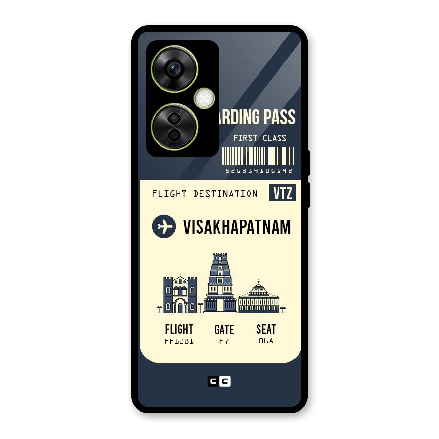 Vishakapatnam Boarding Pass Glass Back Case for OnePlus Nord CE 3 Lite
