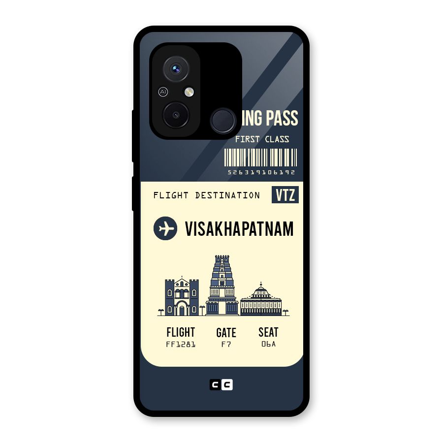 Vishakapatnam Boarding Pass Glass Back Case for Redmi 12C