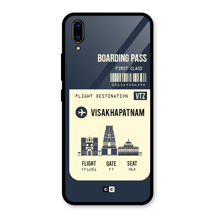 Vishakapatnam Boarding Pass Glass Back Case for Vivo V11 Pro