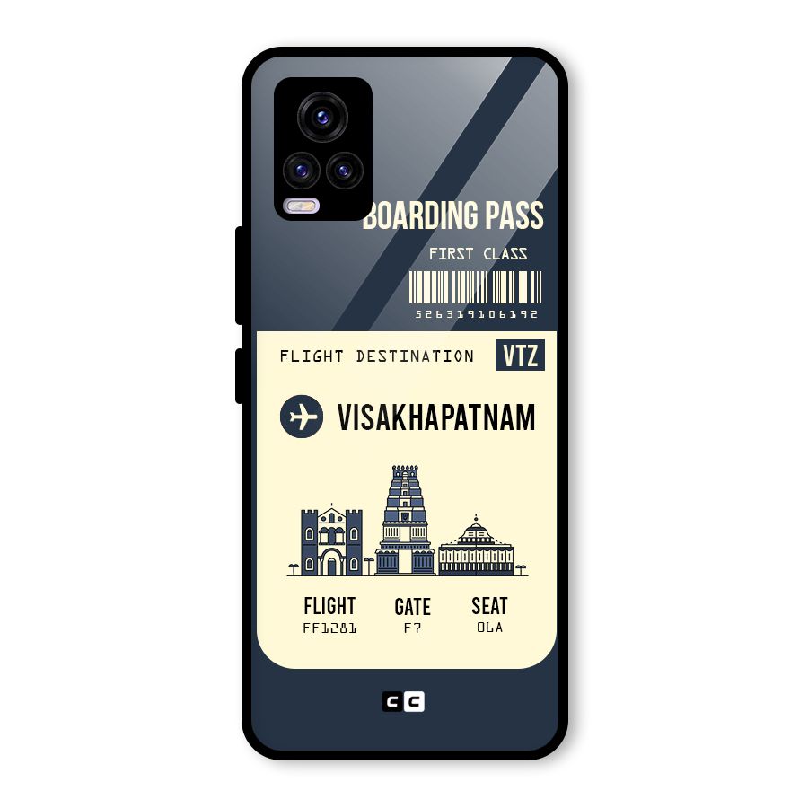Vishakapatnam Boarding Pass Glass Back Case for Vivo V20 2021