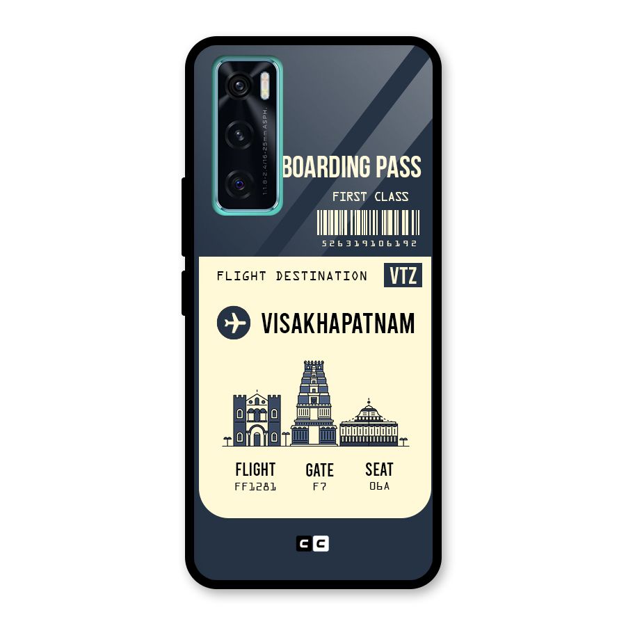 Vishakapatnam Boarding Pass Glass Back Case for Vivo V20 SE
