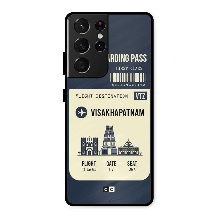 Vishakapatnam Boarding Pass Metal Back Case for Galaxy S21 Ultra 5G