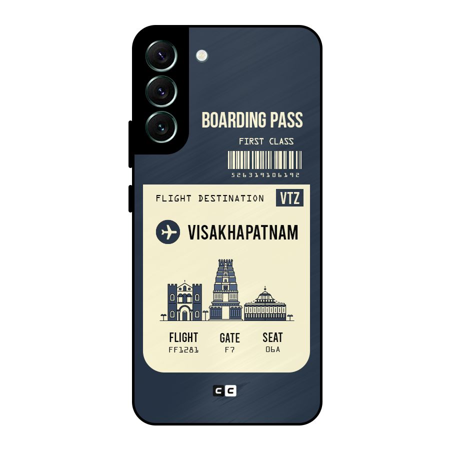 Vishakapatnam Boarding Pass Metal Back Case for Galaxy S22 Plus 5G