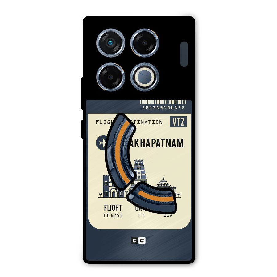 Vishakapatnam Boarding Pass Metal Back Case for Infinix GT 20 Pro
