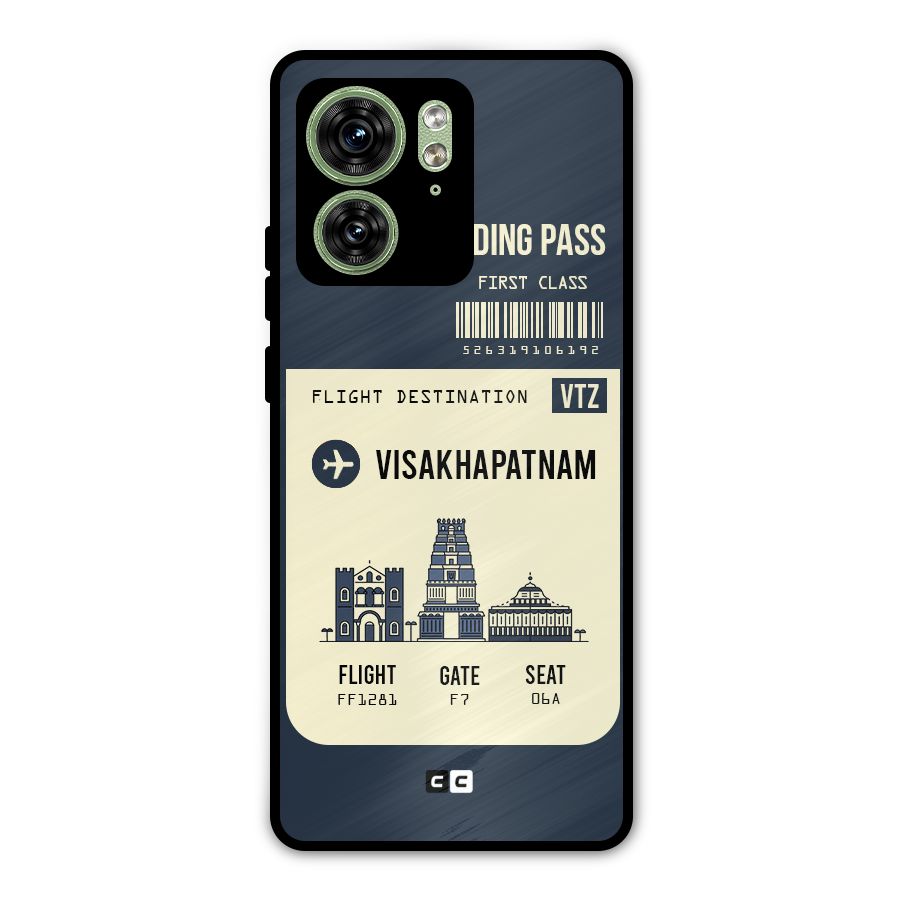 Vishakapatnam Boarding Pass Metal Back Case for Motorola Edge 40 5G