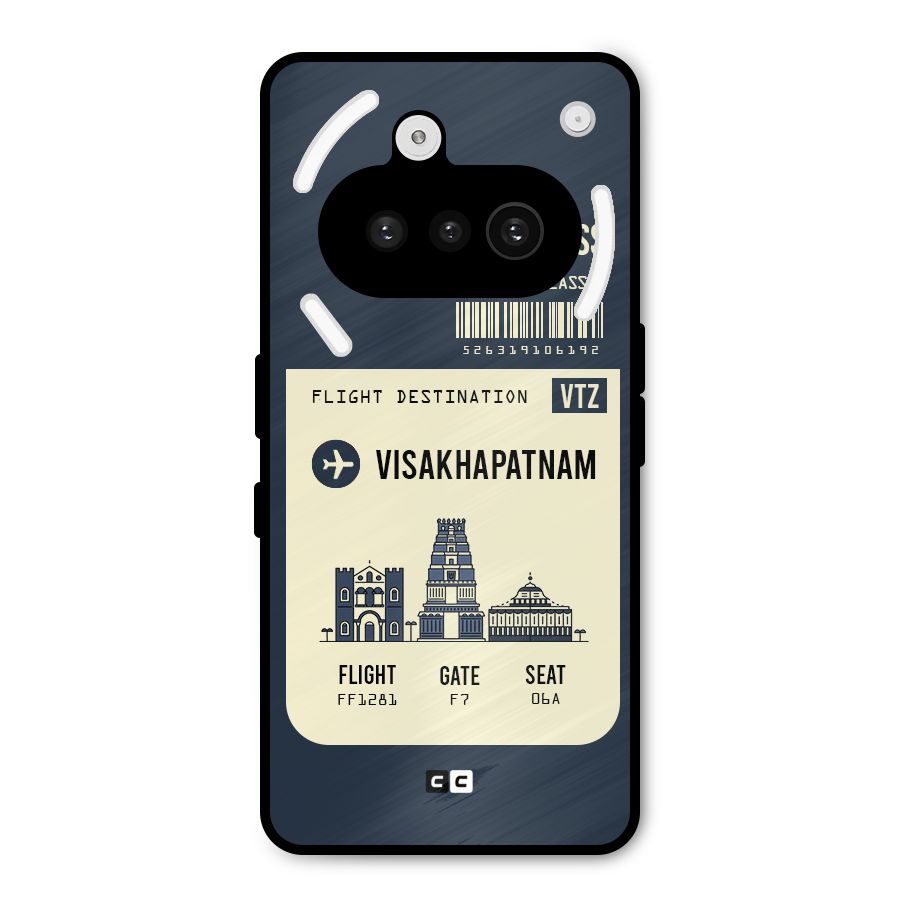 Vishakapatnam Boarding Pass Metal Back Case for Nothing Phone 3a