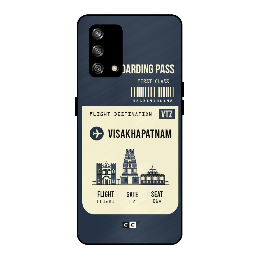 Vishakapatnam Boarding Pass Metal Back Case for Oppo F19