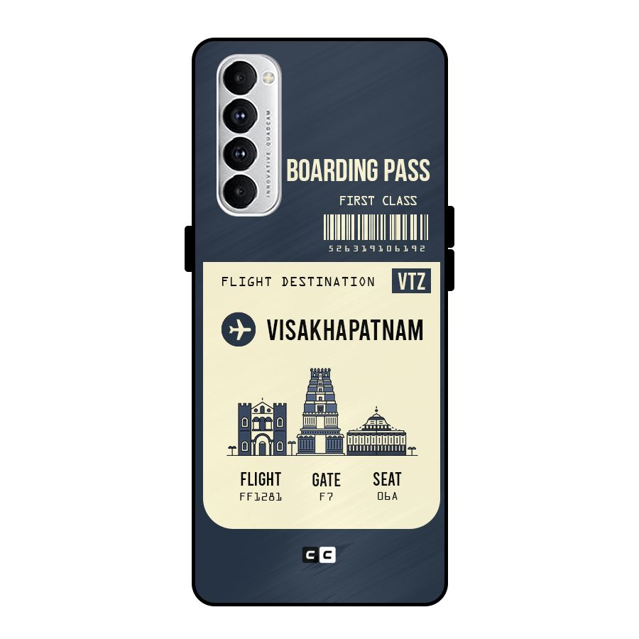Vishakapatnam Boarding Pass Metal Back Case for Oppo Reno4 Pro