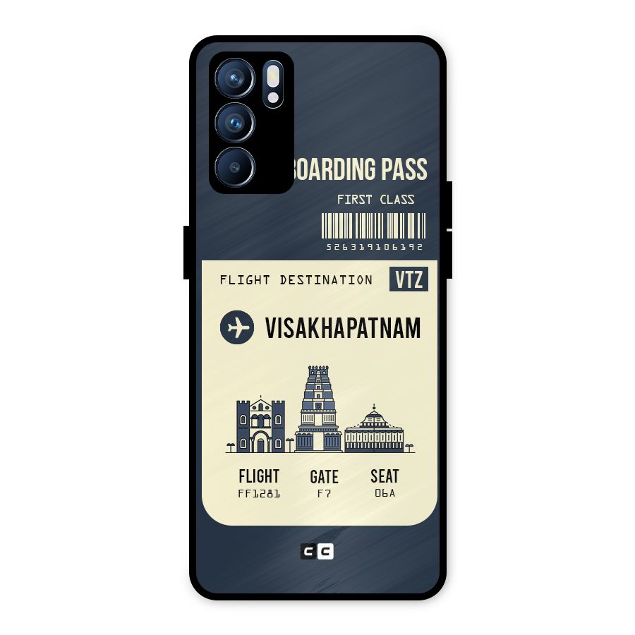 Vishakapatnam Boarding Pass Metal Back Case for Oppo Reno6 5G