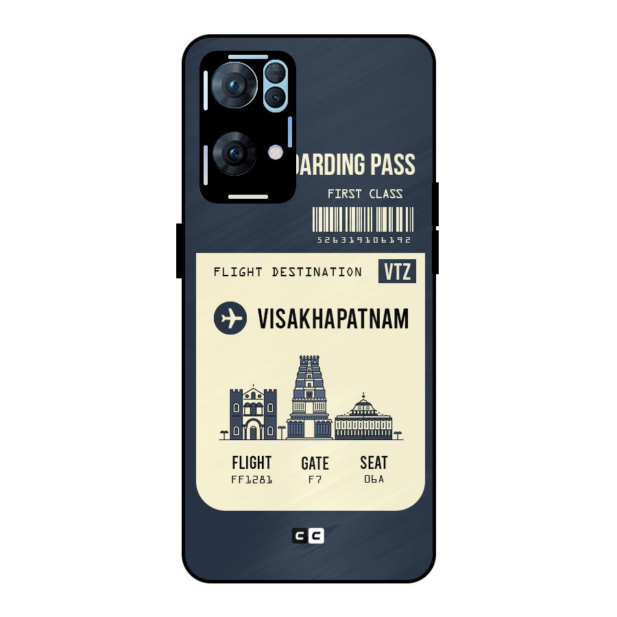 Vishakapatnam Boarding Pass Metal Back Case for Oppo Reno7 Pro 5G
