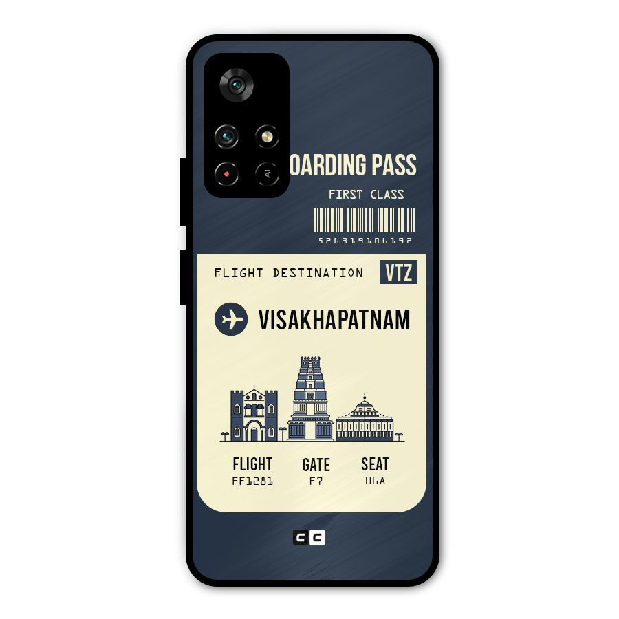Vishakapatnam Boarding Pass Metal Back Case for Poco M4 Pro 5G