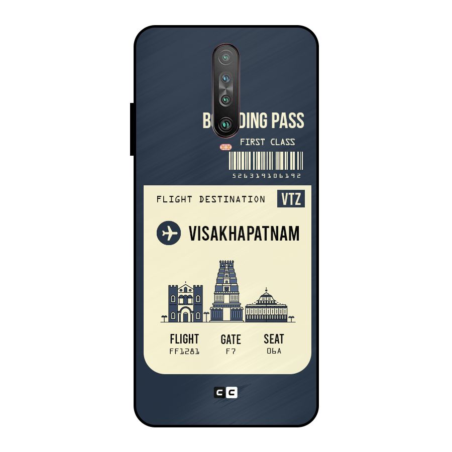 Vishakapatnam Boarding Pass Metal Back Case for Poco X2