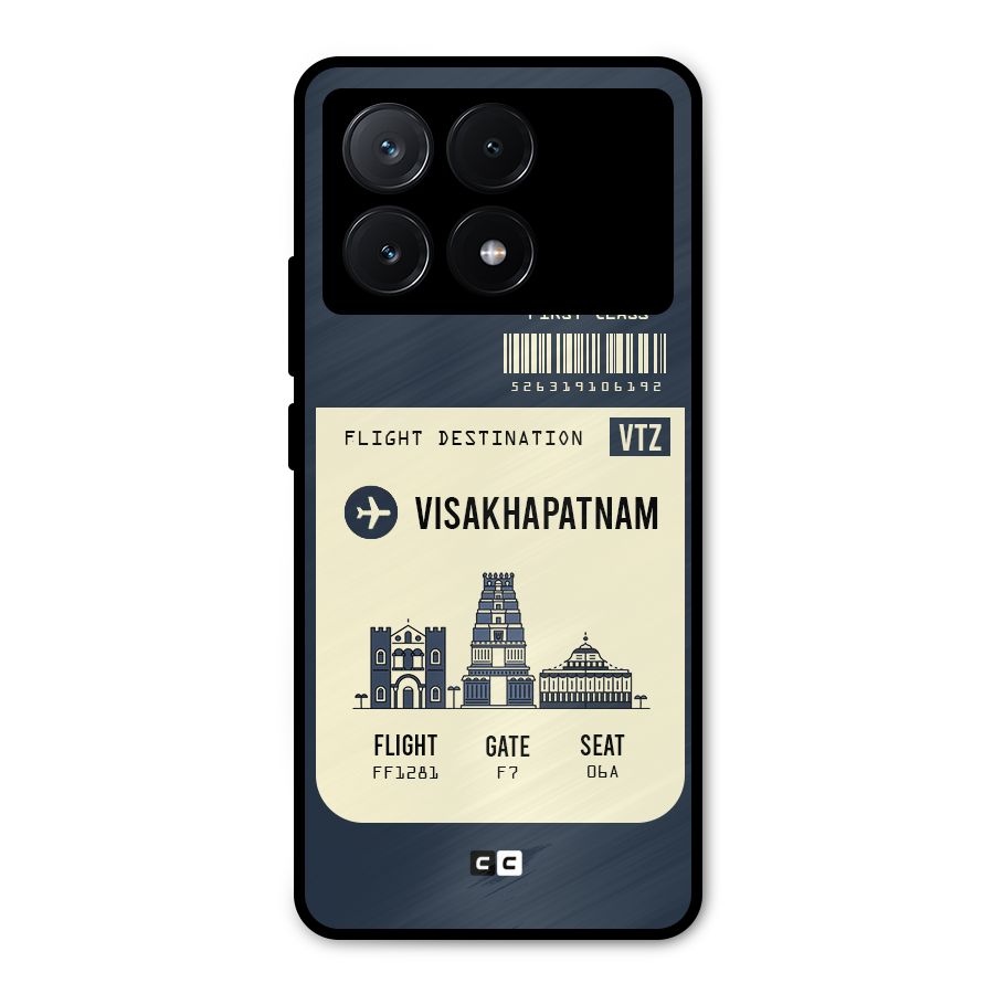 Vishakapatnam Boarding Pass Metal Back Case for Poco X6 Pro