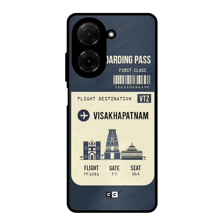 Vishakapatnam Boarding Pass Metal Back Case for Redmi A5 4G