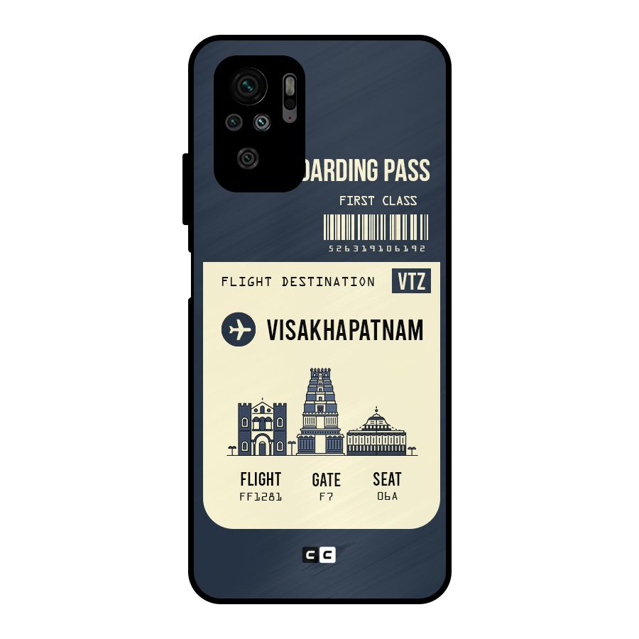 Vishakapatnam Boarding Pass Metal Back Case for Redmi Note 10S