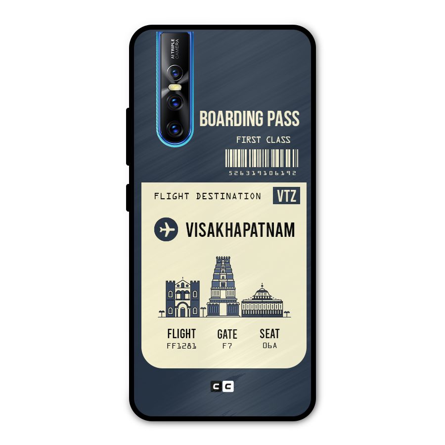 Vishakapatnam Boarding Pass Metal Back Case for Vivo V15 Pro