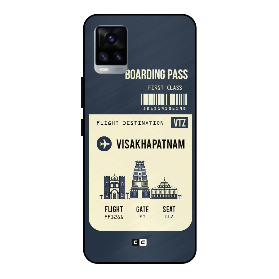 Vishakapatnam Boarding Pass Metal Back Case for Vivo V20