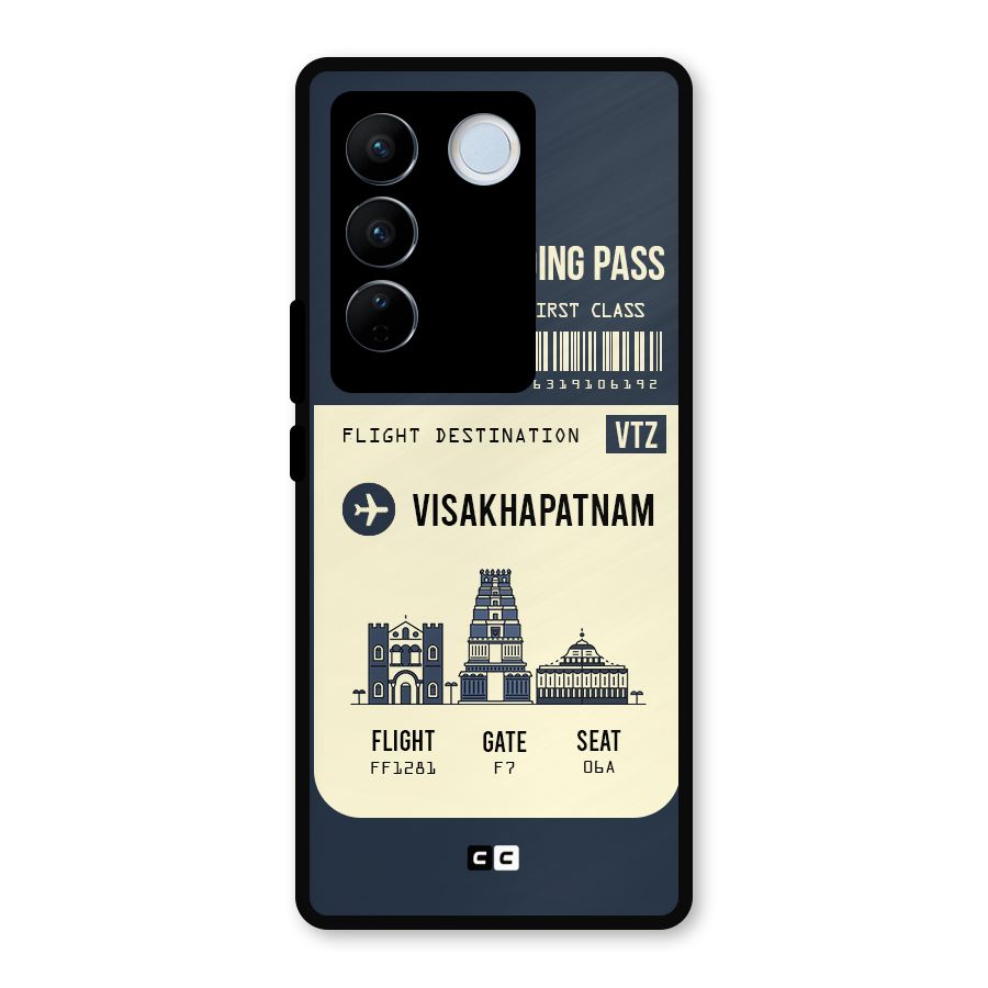 Vishakapatnam Boarding Pass Metal Back Case for Vivo V27
