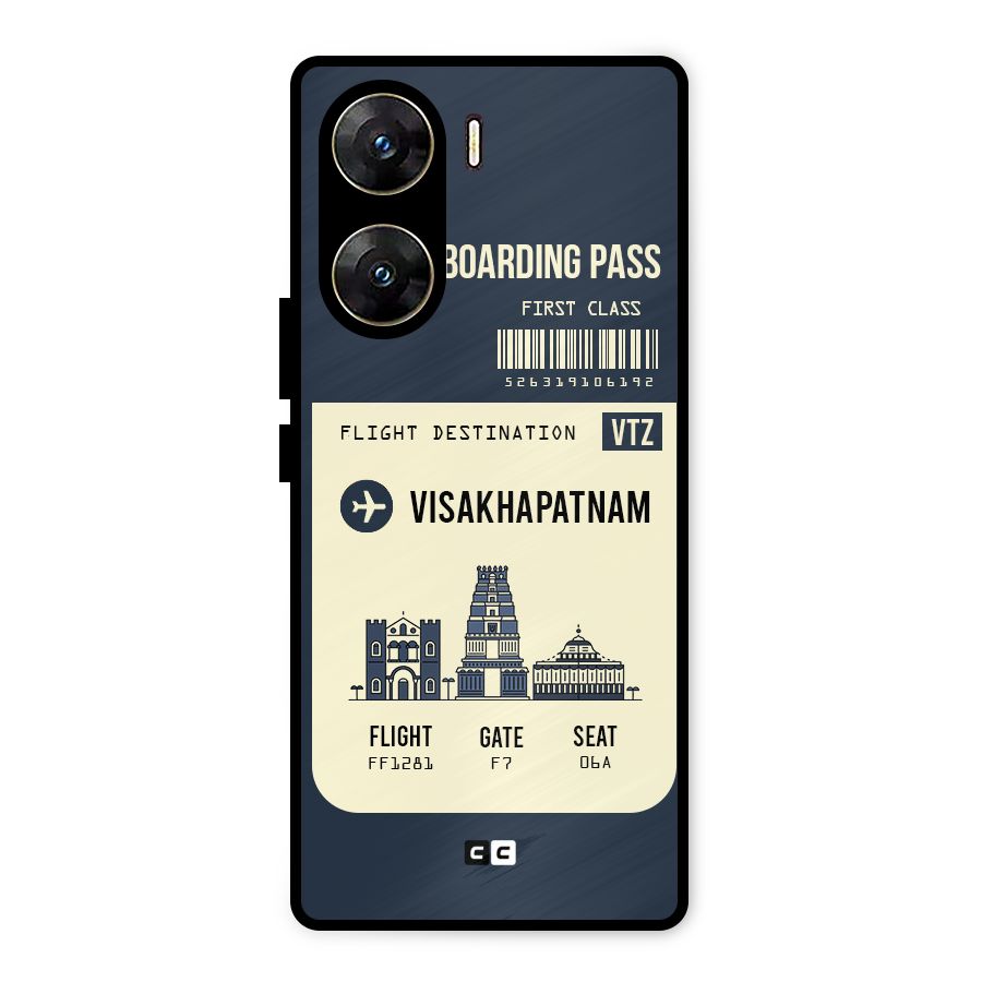 Vishakapatnam Boarding Pass Metal Back Case for Vivo V29e