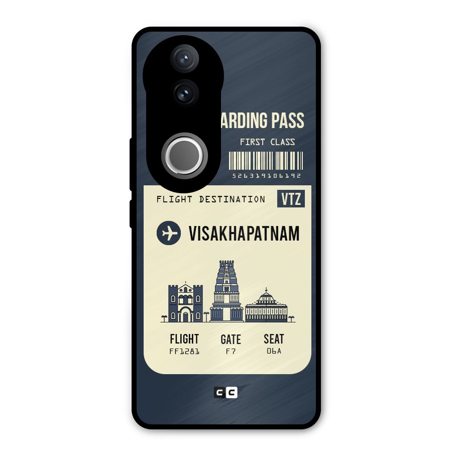 Vishakapatnam Boarding Pass Metal Back Case for Vivo V50