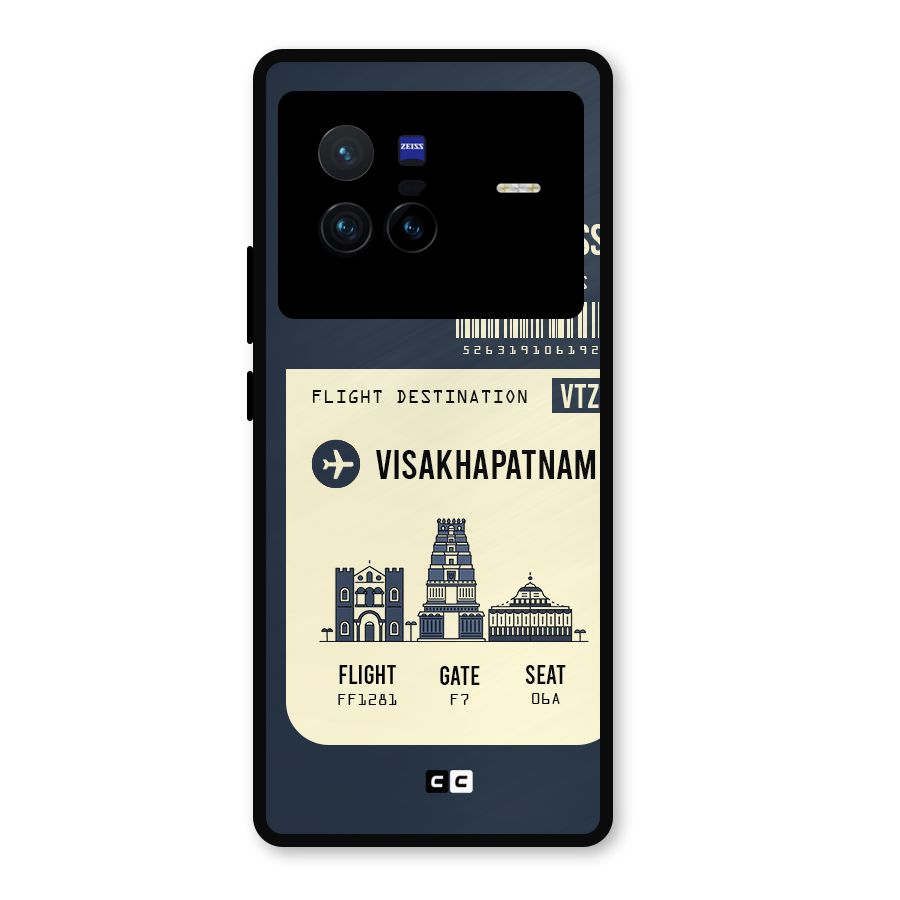 Vishakapatnam Boarding Pass Metal Back Case for Vivo X80
