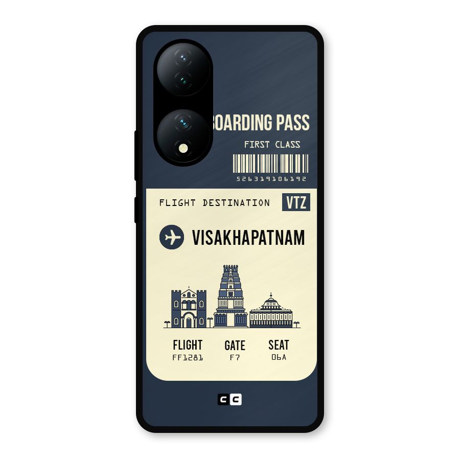 Vishakapatnam Boarding Pass Metal Back Case for Vivo Y100a