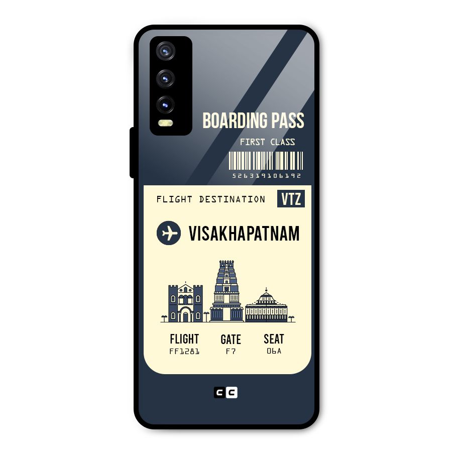 Vishakapatnam Boarding Pass Metal Back Case for Vivo Y20