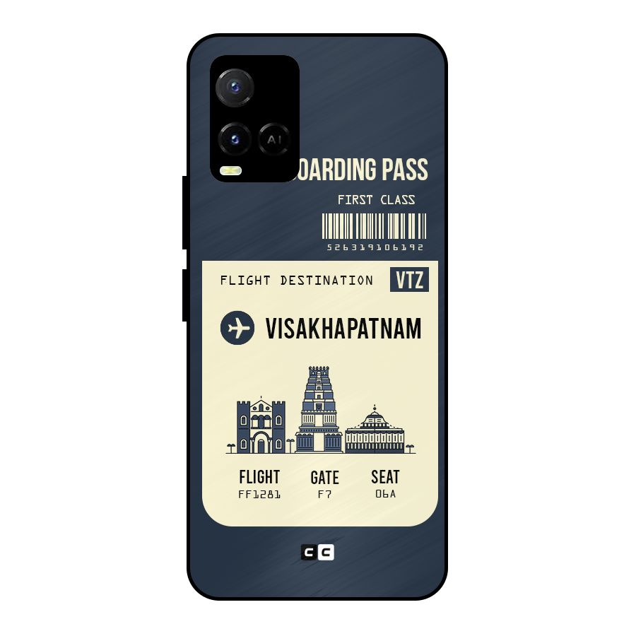 Vishakapatnam Boarding Pass Metal Back Case for Vivo Y21T