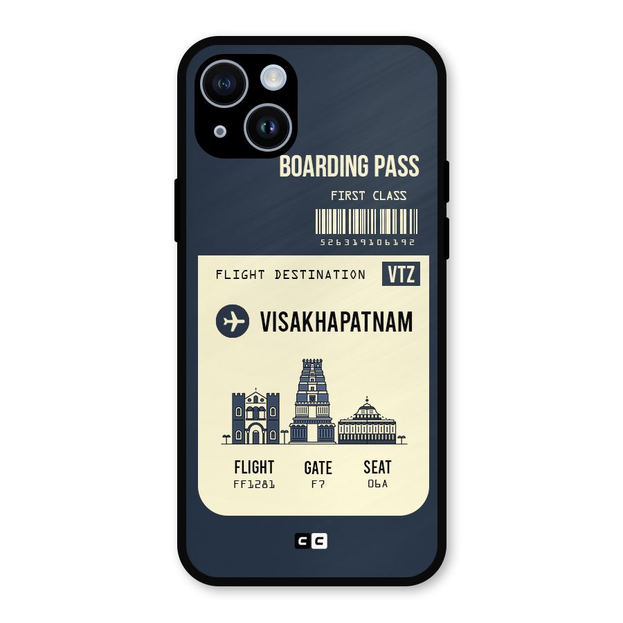 Vishakapatnam Boarding Pass Metal Back Case for iPhone 14