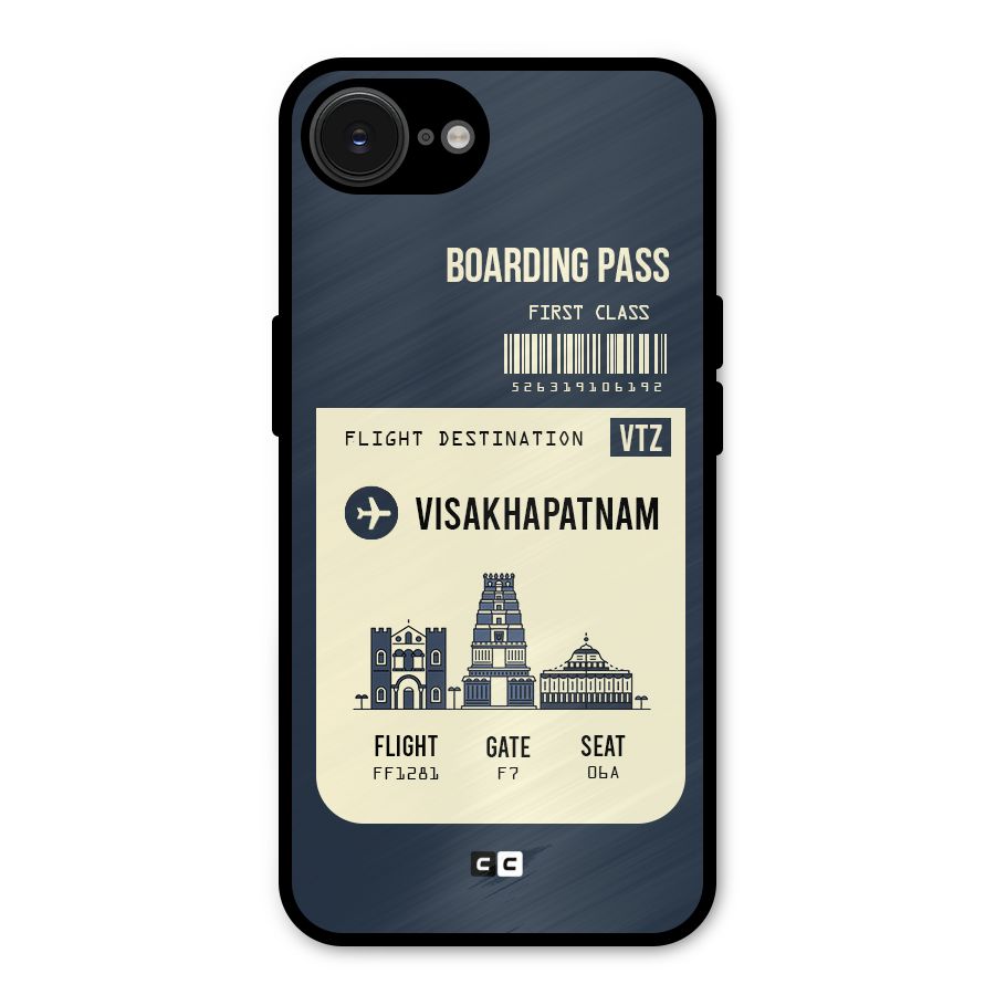 Vishakapatnam Boarding Pass Metal Back Case for iPhone 16e