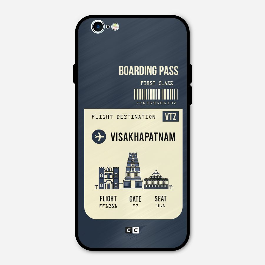 Vishakapatnam Boarding Pass Metal Back Case for iPhone 6 6s