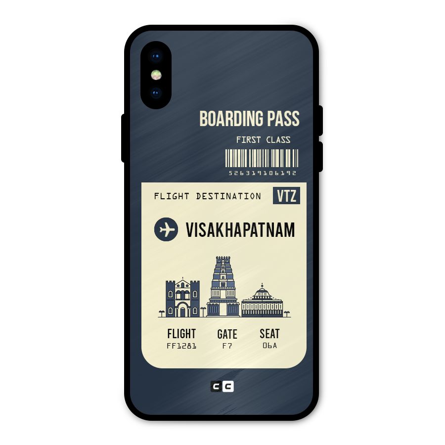 Vishakapatnam Boarding Pass Metal Back Case for iPhone X