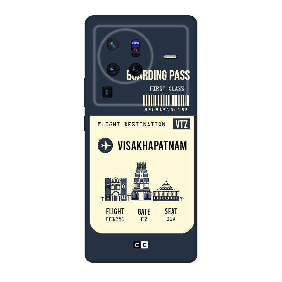 Vishakapatnam Boarding Pass Original Polycarbonate Back Case for Vivo X80