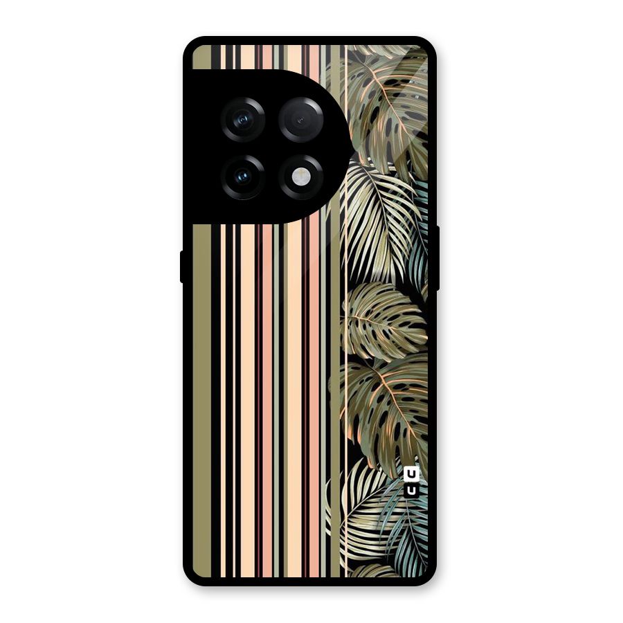 Visual Art Leafs Glass Back Case for OnePlus 11R