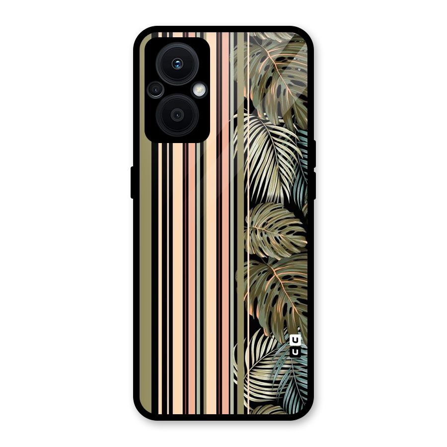 Visual Art Leafs Glass Back Case for Oppo F21s Pro 5G