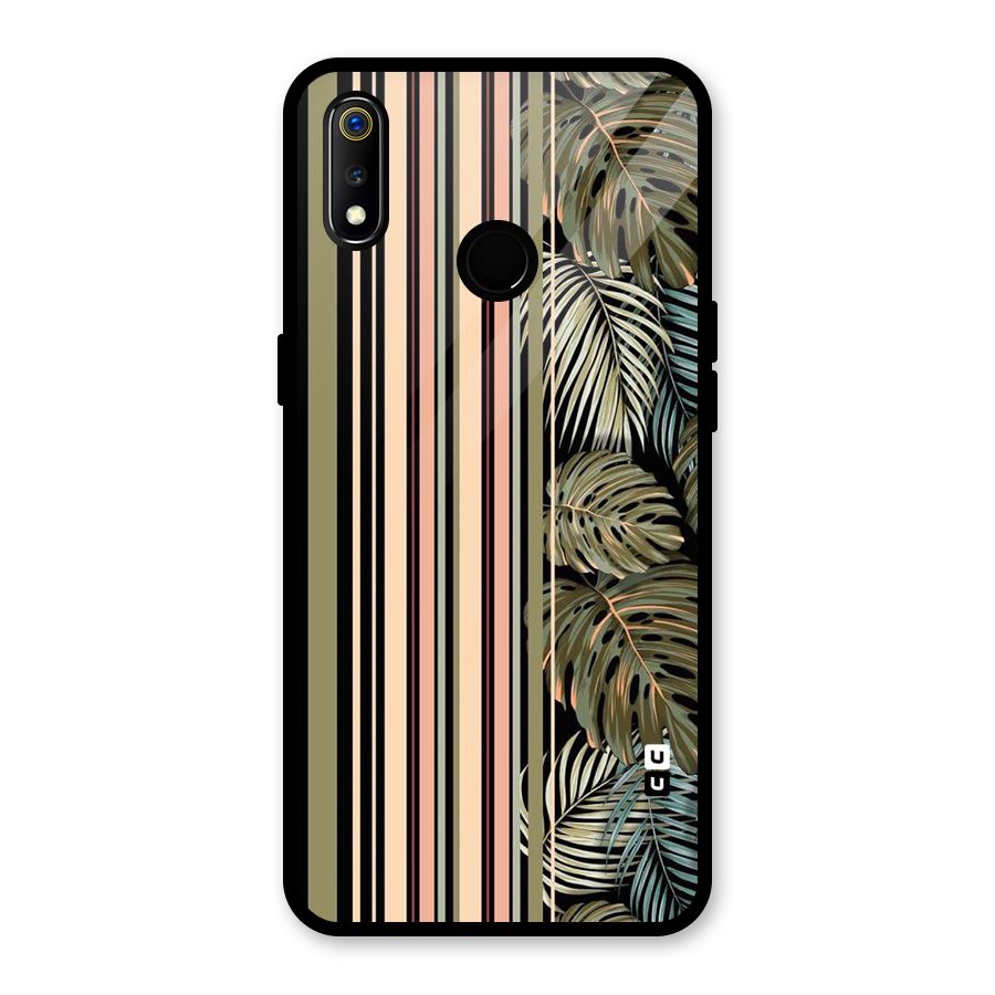 Visual Art Leafs Glass Back Case for Realme 3