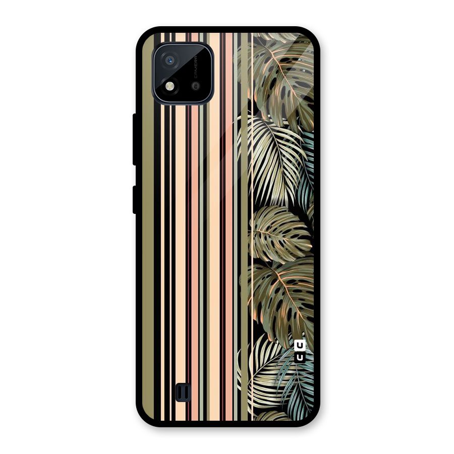 Visual Art Leafs Glass Back Case for Realme C11 2021