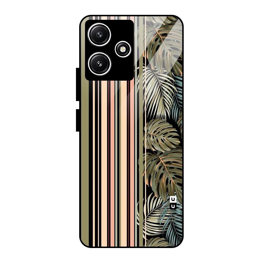 Visual Art Leafs Glass Back Case for Redmi 12 5G