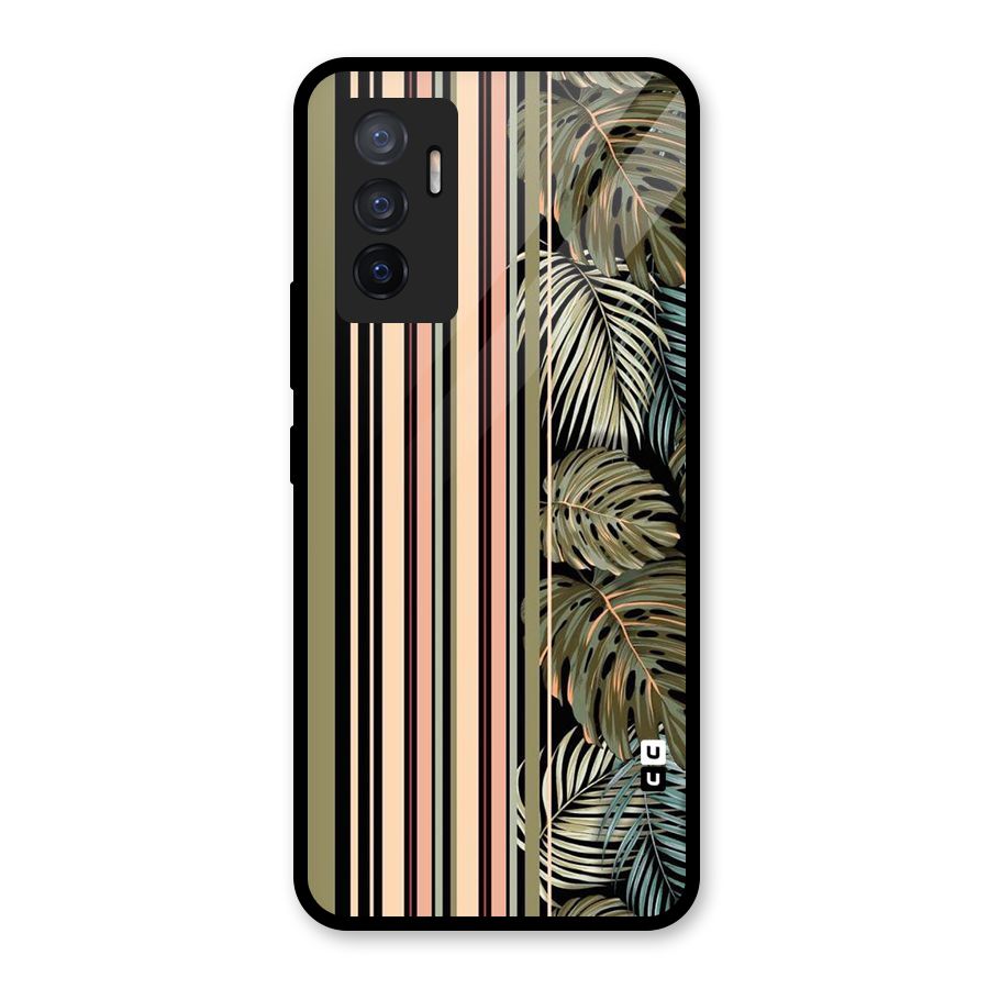 Visual Art Leafs Glass Back Case for Vivo V23e