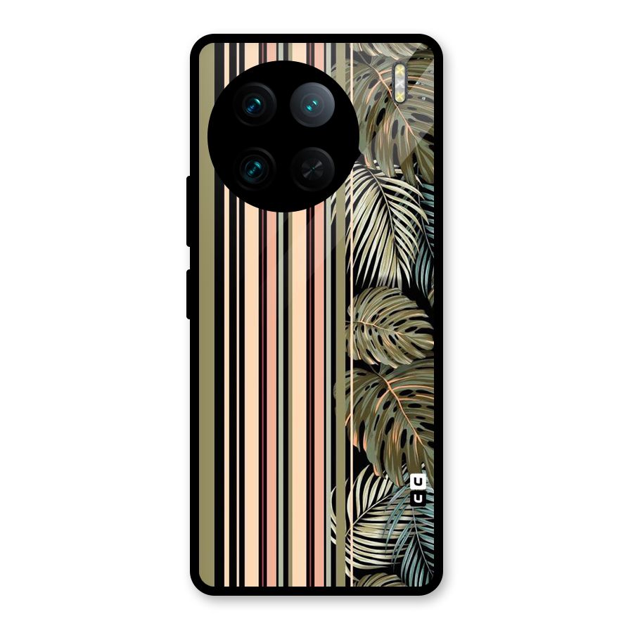 Visual Art Leafs Glass Back Case for Vivo X90 Pro