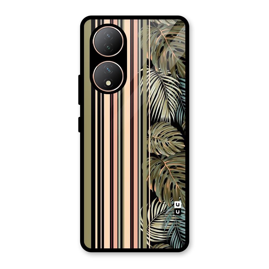 Visual Art Leafs Glass Back Case for Vivo Y100