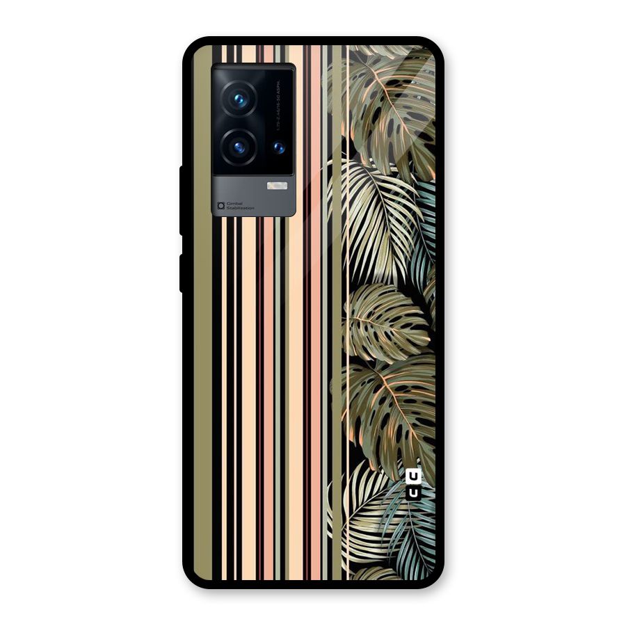 Visual Art Leafs Glass Back Case for iQOO 9 5G