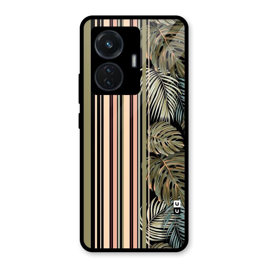 Visual Art Leafs Glass Back Case for iQOO Z6 44W